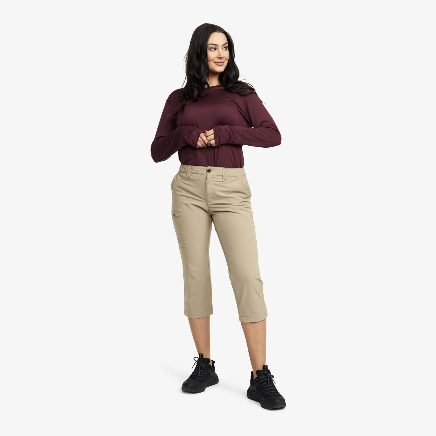Loyal 3/4 Stretch Trousers Women Khaki 2 Loyal 3/4 Stretch Trousers Women Khaki - Image 2