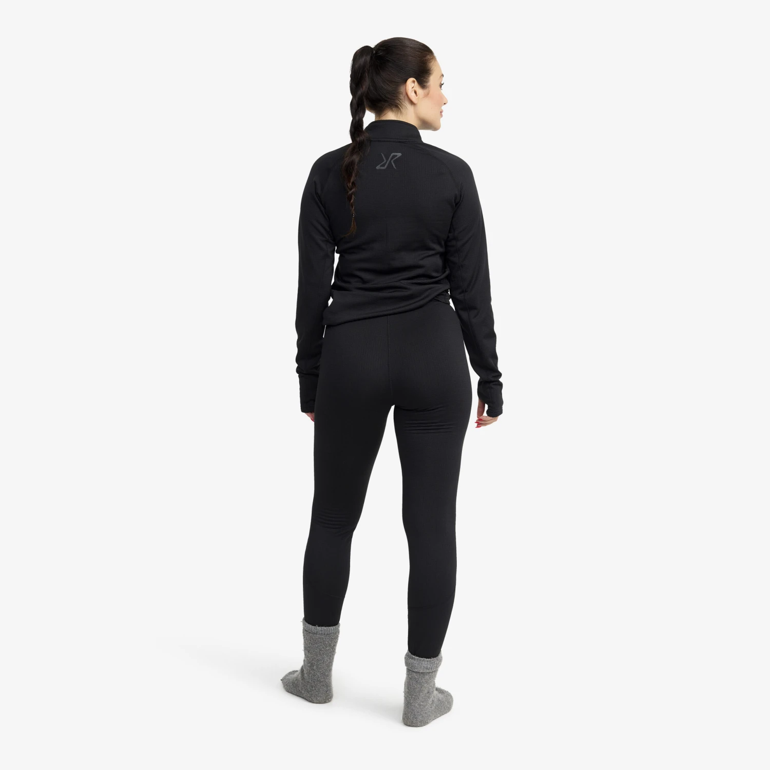 Waffle 1/2 Zip Baselayer Top Women Black 3 Waffle 1/2 Zip Baselayer Top Women Black - Image 3