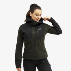Wander Pro Wool Hoodie Women Dark Olive