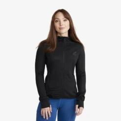 Waffle Hoodie Women Black
