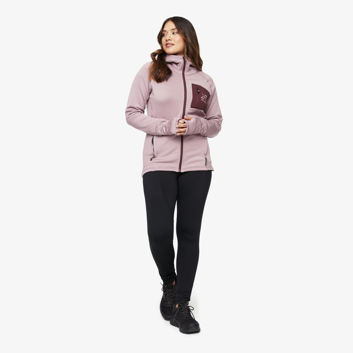Illusion Hoodie Women Dusty Mauve 2 Illusion Hoodie Women Dusty Mauve - Image 2